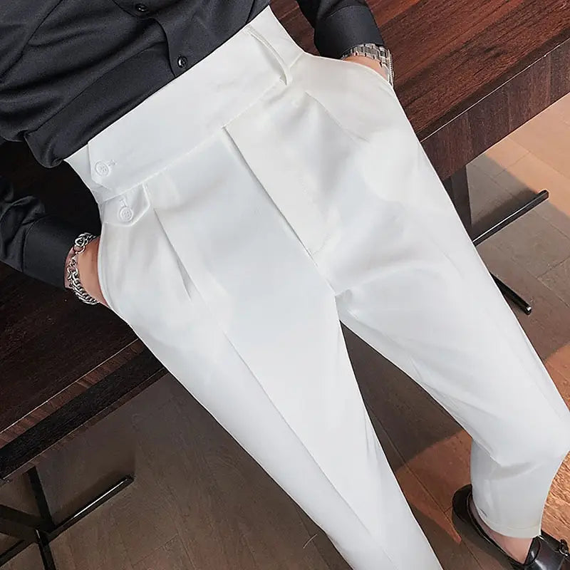 British signature gurkha pant- white- By vdeshitrends