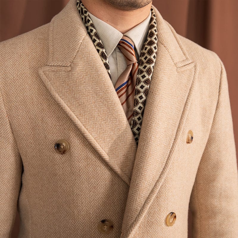 Firenze Wool Blend Double Breasted Polo Coat