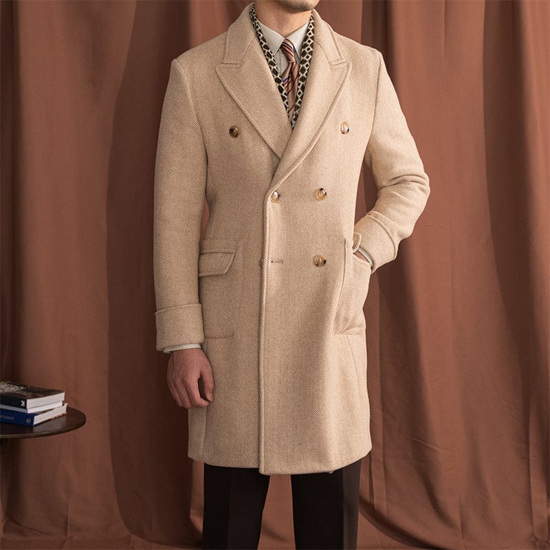 Firenze Wool Blend Double Breasted Polo Coat