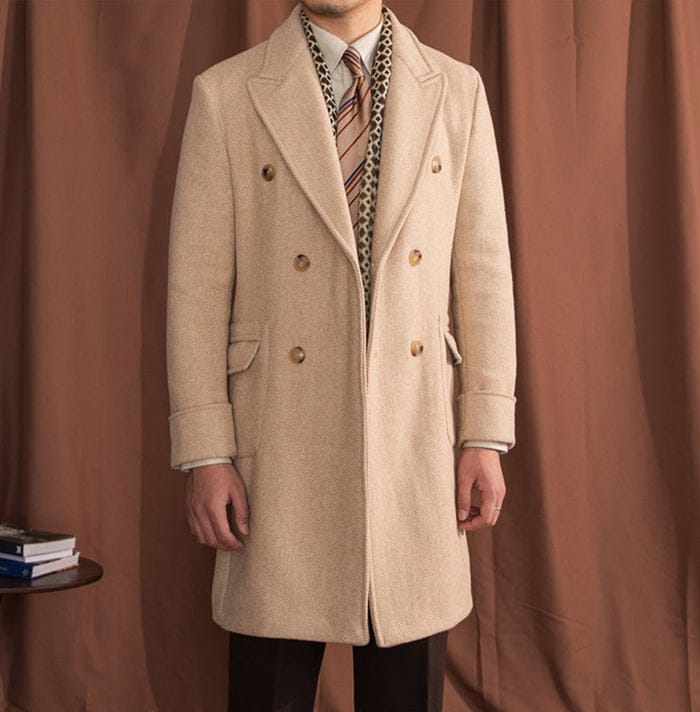Firenze Wool Blend Double Breasted Polo Coat