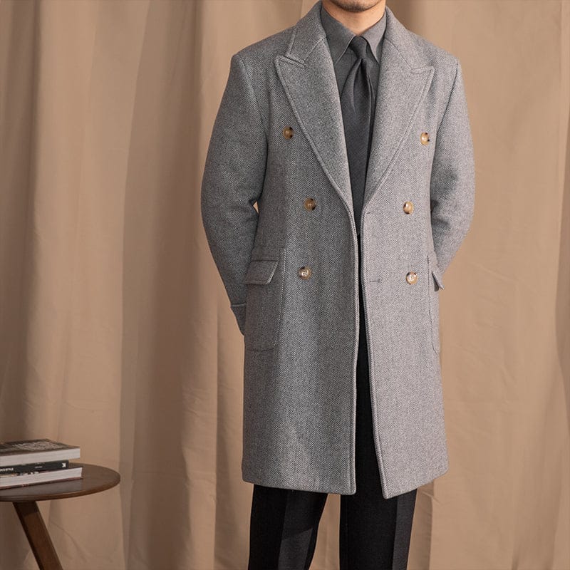 Firenze Wool Blend Double Breasted Polo Coat