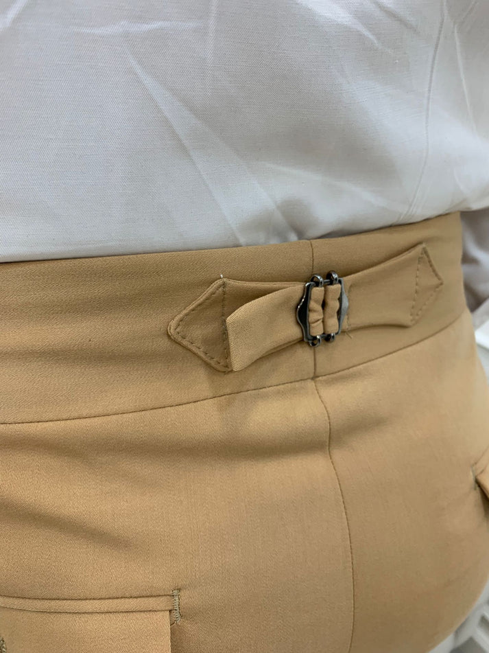 Italian Double Buckle Gurkha Pants –Camel