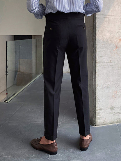 Italian Double Button Gurkha pant Z Black