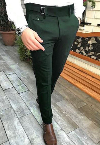 Italian Single Buckle Gurkha Pants – Bottle Green